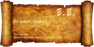 Brader Bazil névjegykártya
